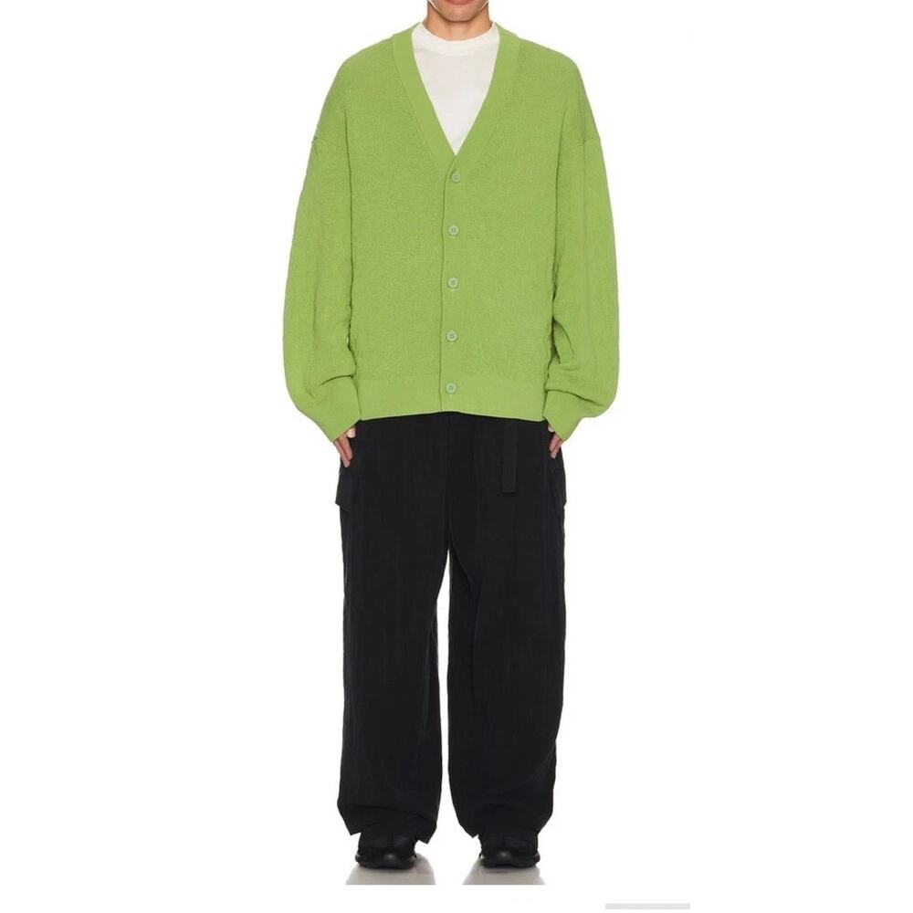 Y-3 Yohji Yamamoto Oversized Winter Knit Cardigan Green IP7712 $450 Men's L